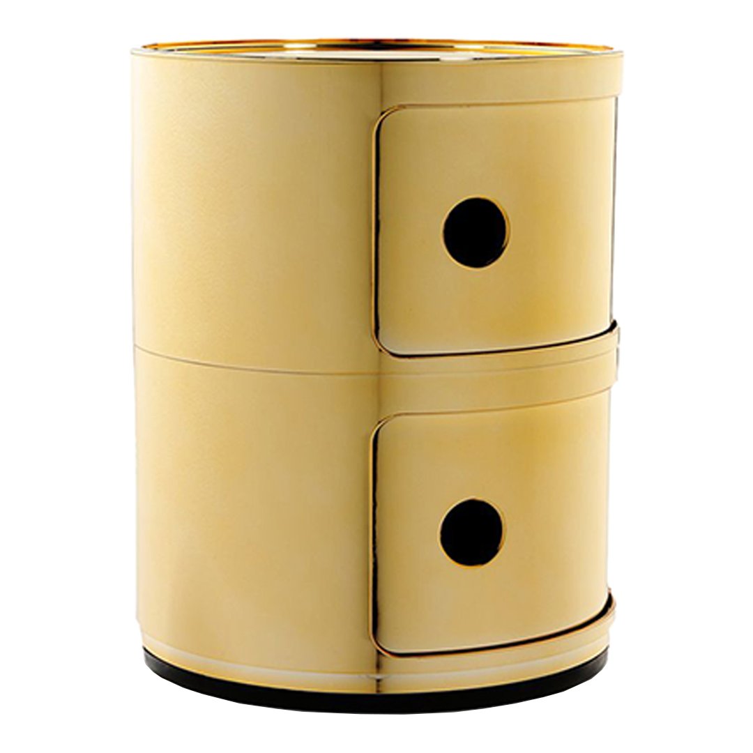 Tour de rangement modulaire empilable en plastique avec portes rondes (2) pour chambre ou salon