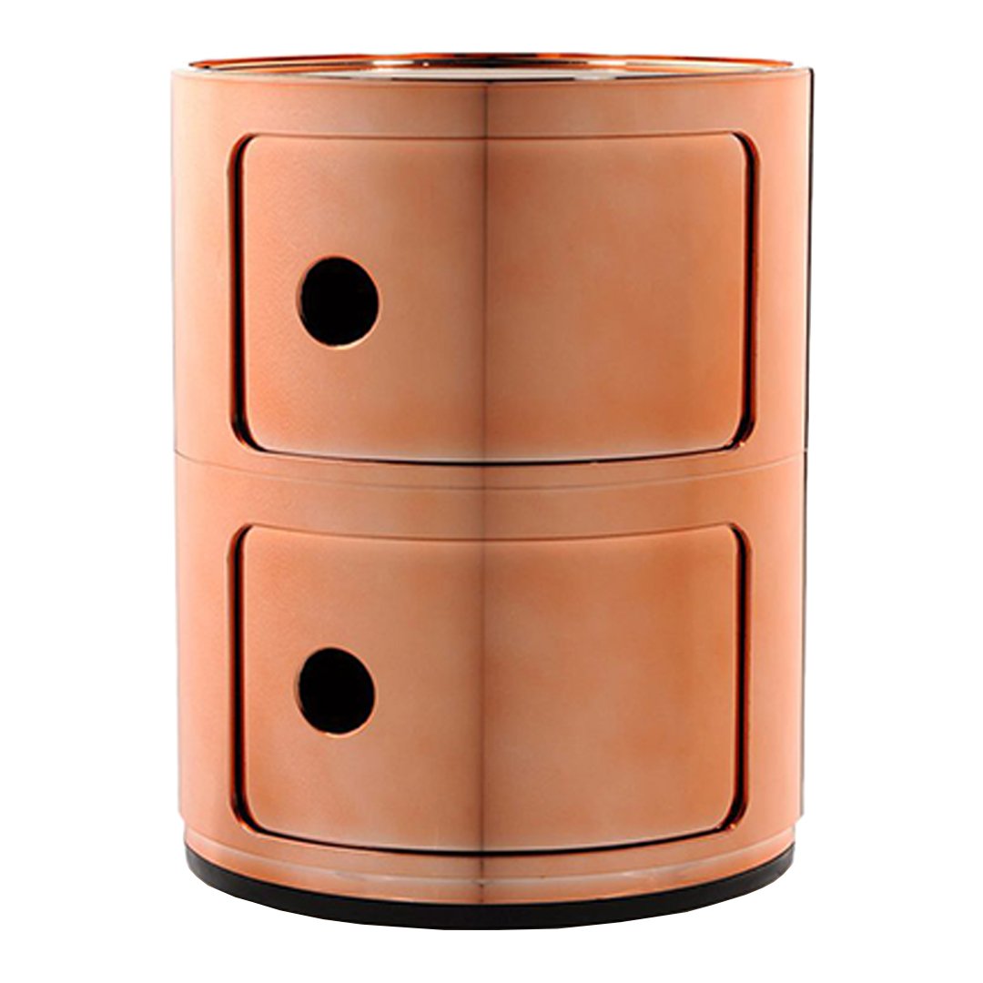 Tour de rangement modulaire empilable en plastique avec portes rondes (2) pour chambre ou salon
