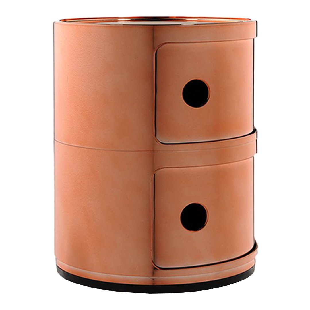 Tour de rangement modulaire empilable en plastique avec portes rondes (2) pour chambre ou salon