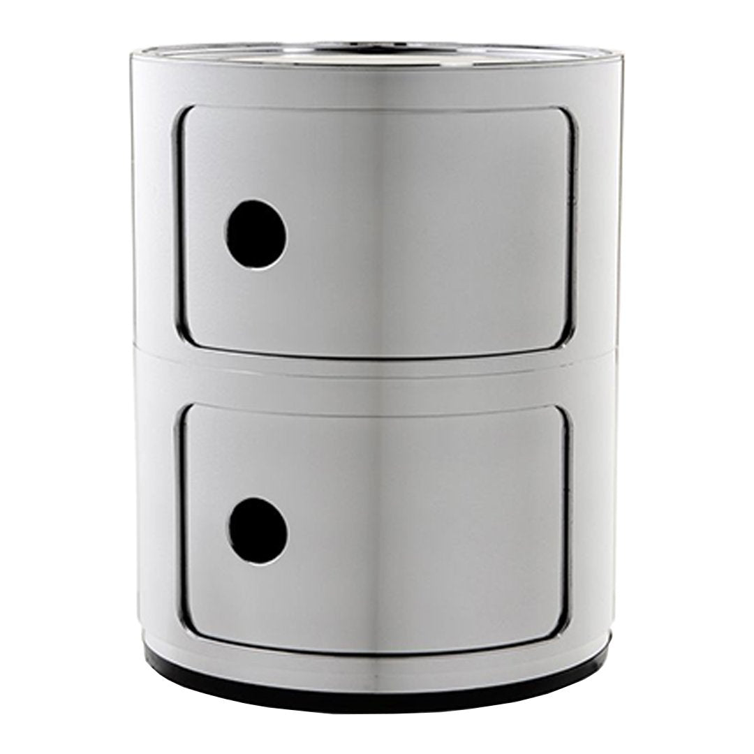 Tour de rangement modulaire empilable en plastique avec portes rondes (2) pour chambre ou salon