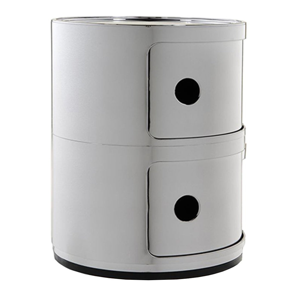 Tour de rangement modulaire empilable en plastique avec portes rondes (2) pour chambre ou salon