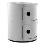 Tour de rangement modulaire empilable en plastique avec portes rondes (2) pour chambre ou salon