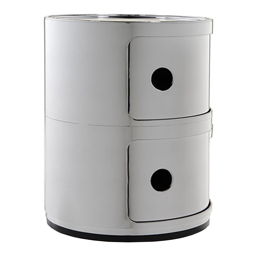 Tour de rangement modulaire empilable en plastique avec portes rondes (2) pour chambre ou salon