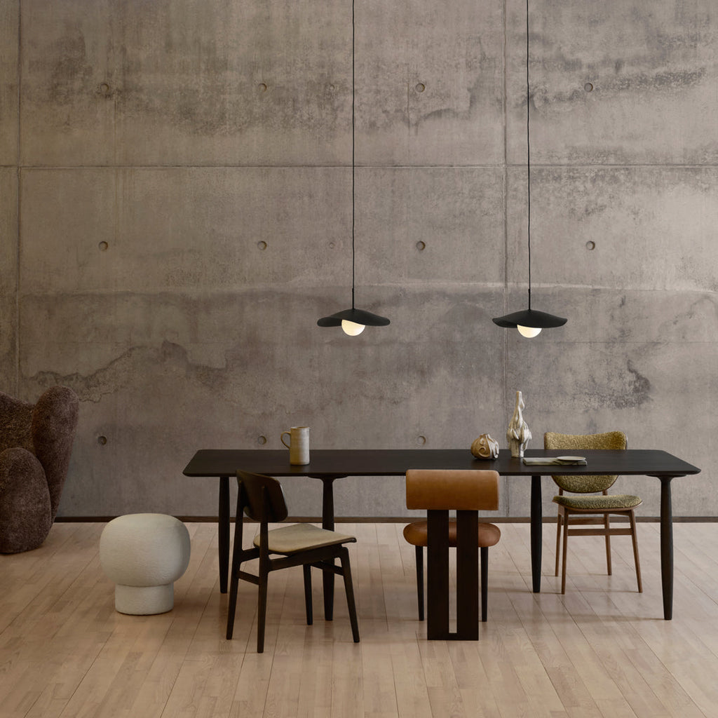 Chaise de salle à manger scandinave en chêne massif et placage stratifié, avec assise rembourrée