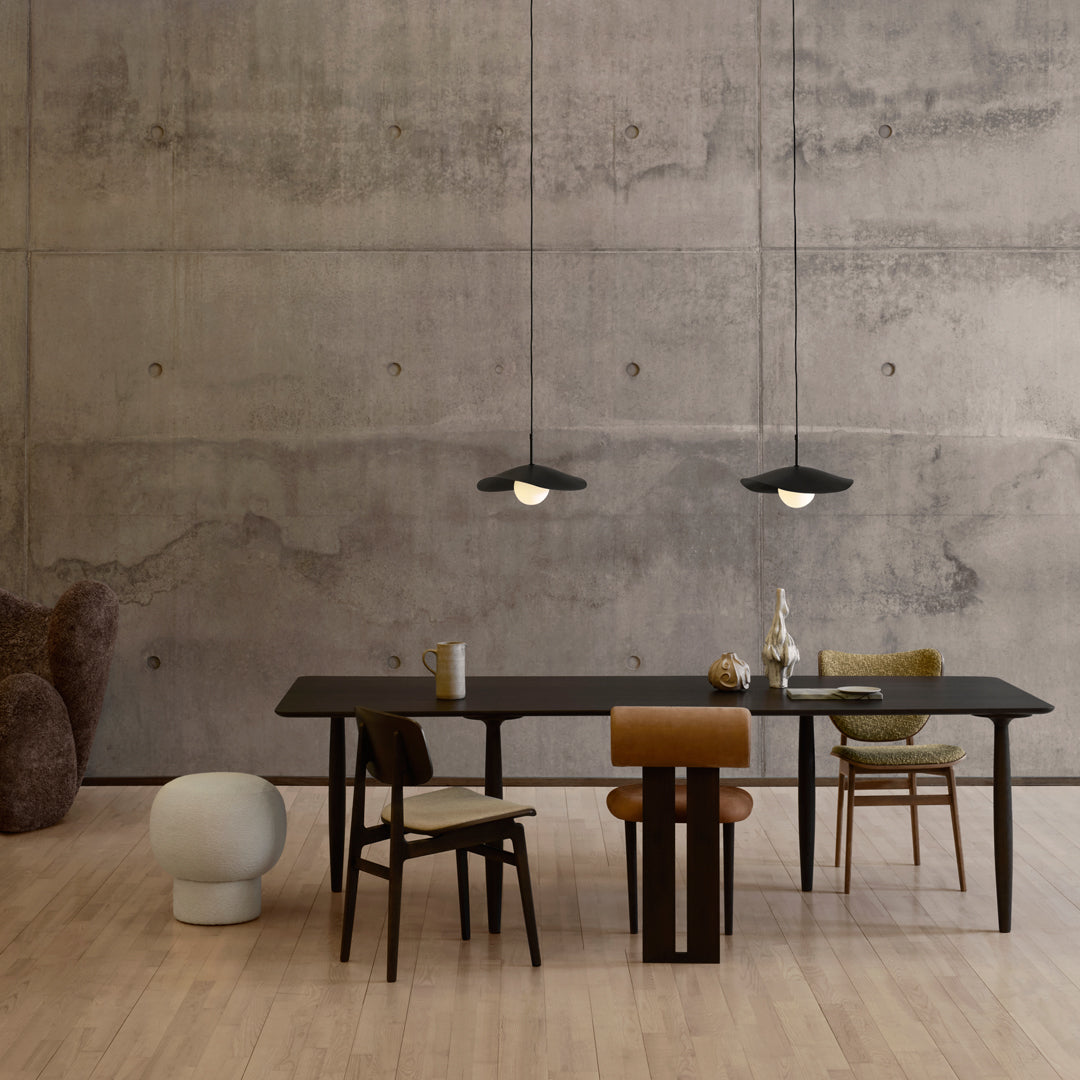 Chaise de salle à manger scandinave en chêne massif et placage stratifié, avec assise rembourrée