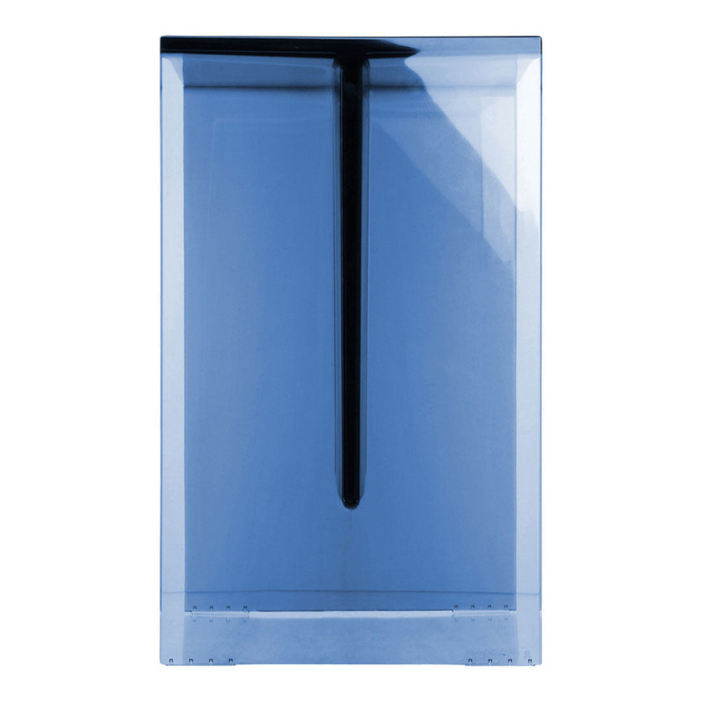 Table d'appoint et tabouret minimalistes en plastique transparent à forme géométrique monolithique pour le salon
