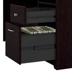Bureau en L 60 W avec huche et bibliothèque 5 étagères