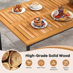 Table de salle à manger d'extérieur pour 6 avec cadre en métal et trou pour parasol