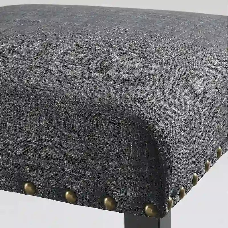 Table à manger de style moderne avec table de bar ronde et 2 chaises de bar cloutées