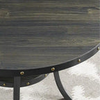 Table à manger de style moderne avec table de bar ronde et 2 chaises de bar cloutées