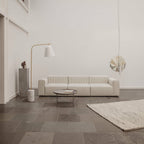 Table basse industrielle en métal filé avec cadre rotatif réglable sur 3 hauteurs pour salon