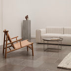Table basse industrielle en métal filé avec cadre rotatif réglable sur 3 hauteurs pour salon