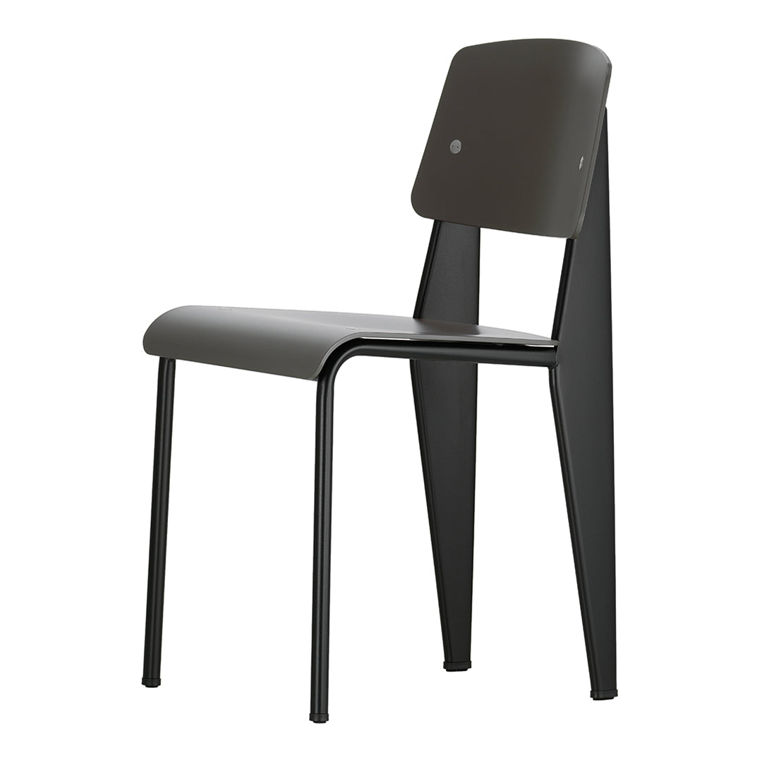 Chaise d'appoint contemporaine en plastique recyclé avec piètement thermolaqué pour salle à manger