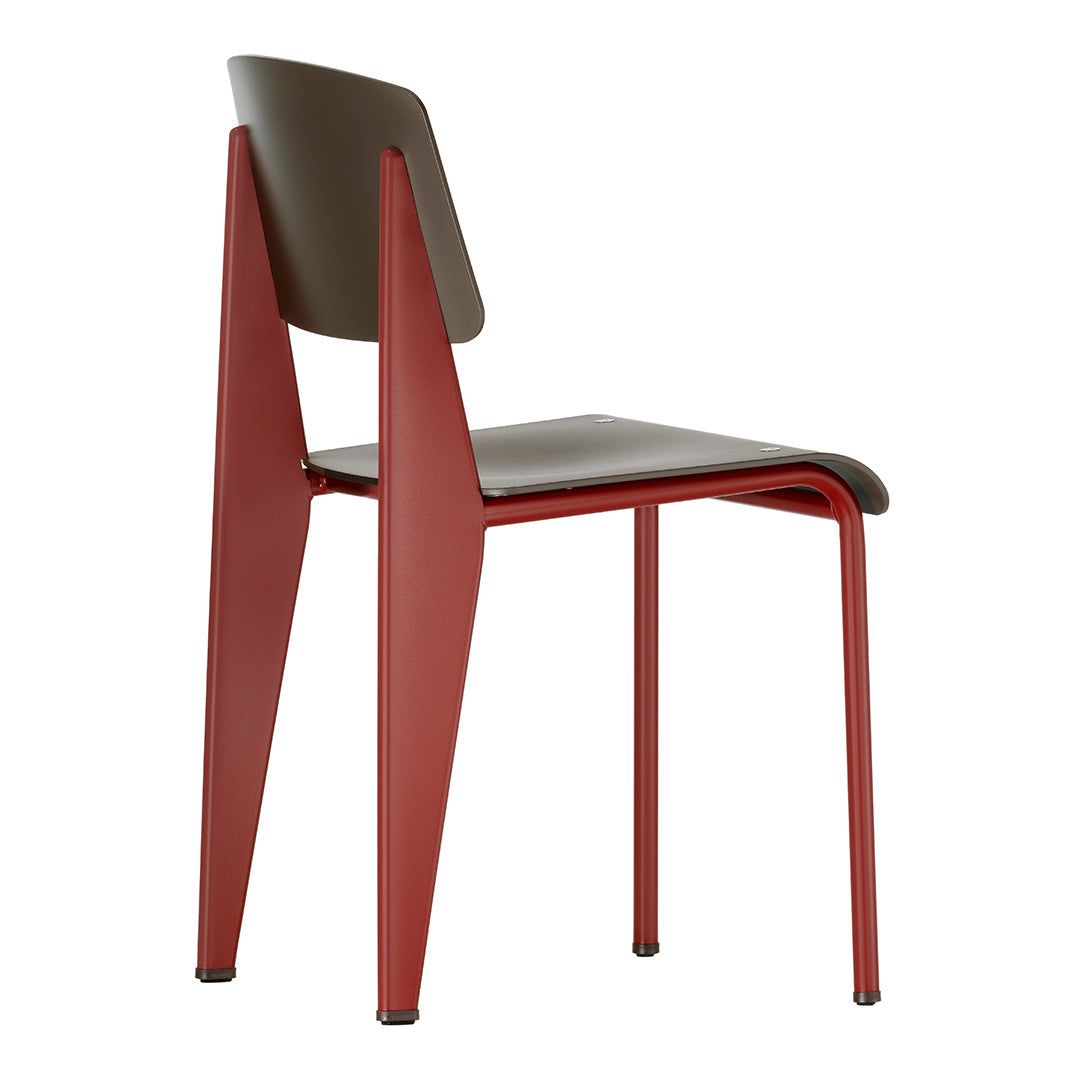 Chaise d'appoint contemporaine en plastique recyclé avec piètement thermolaqué pour salle à manger
