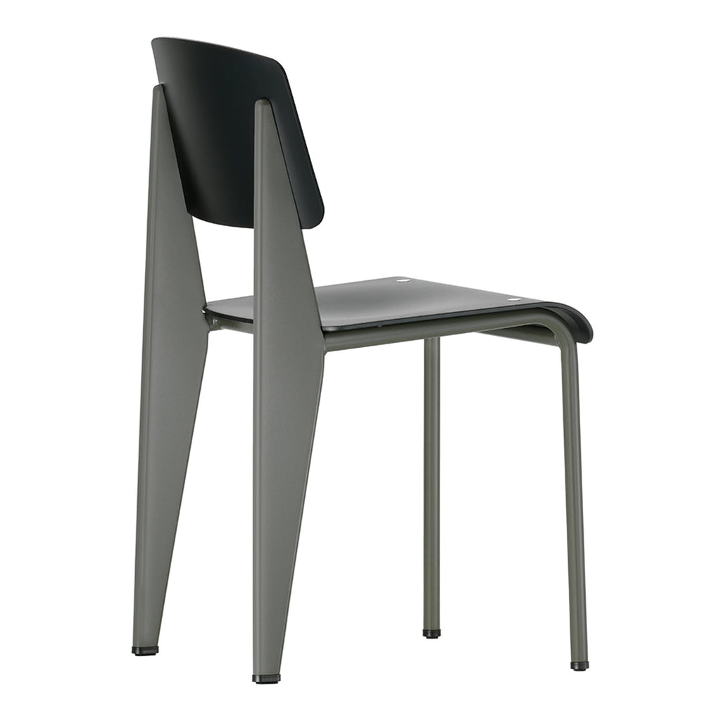 Chaise d'appoint contemporaine en plastique recyclé avec piètement thermolaqué pour salle à manger