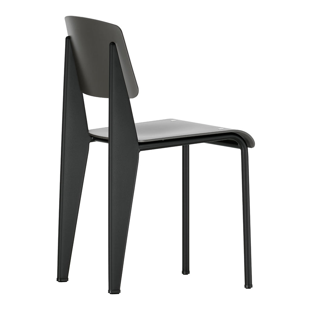 Chaise d'appoint contemporaine en plastique recyclé avec piètement thermolaqué pour salle à manger