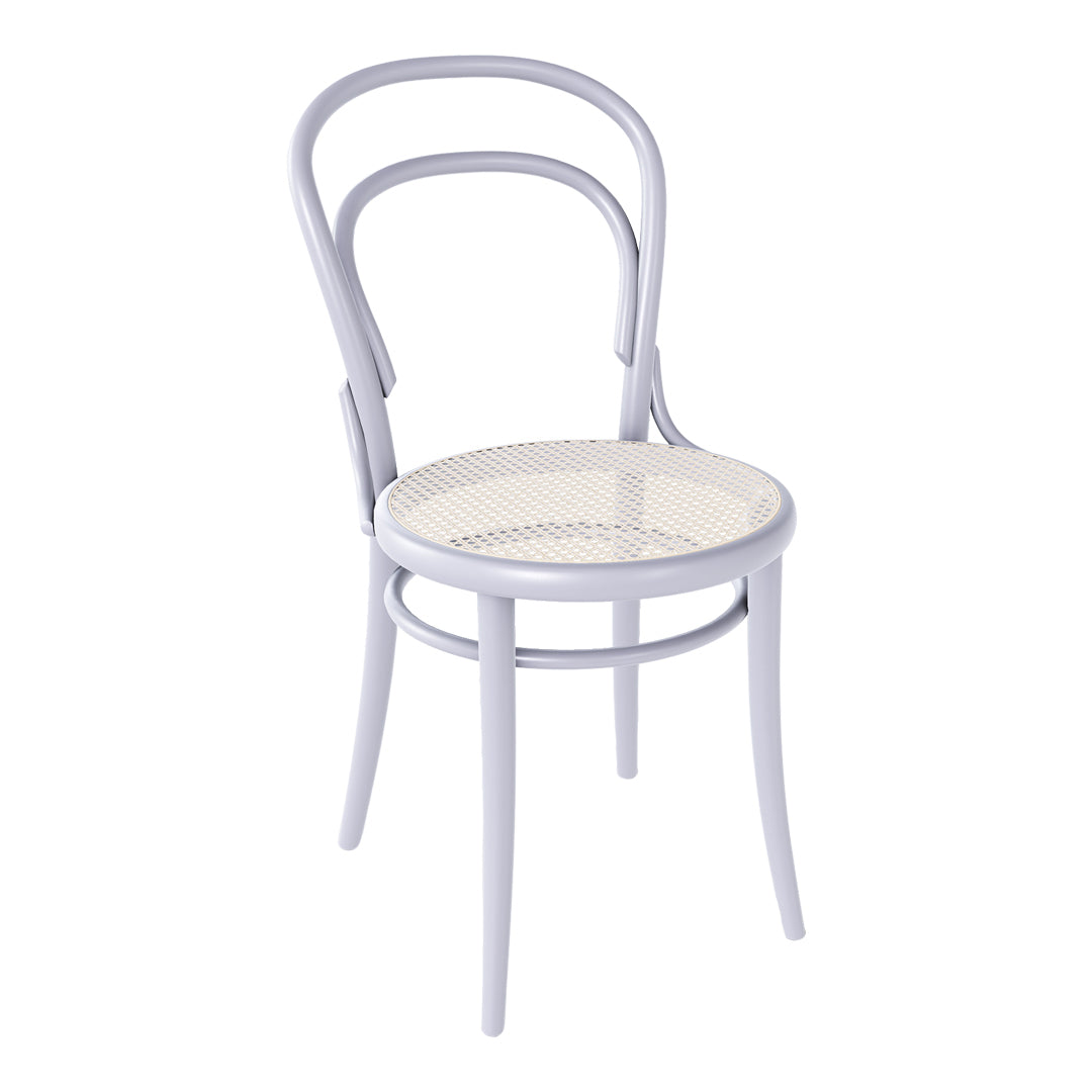Chaise de café classique en bois de hêtre courbé avec assise en cannage pour salle à manger