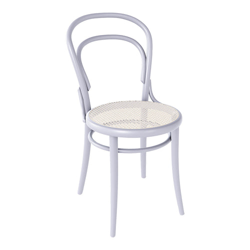 Chaise de café classique en bois de hêtre courbé avec assise en cannage pour salle à manger