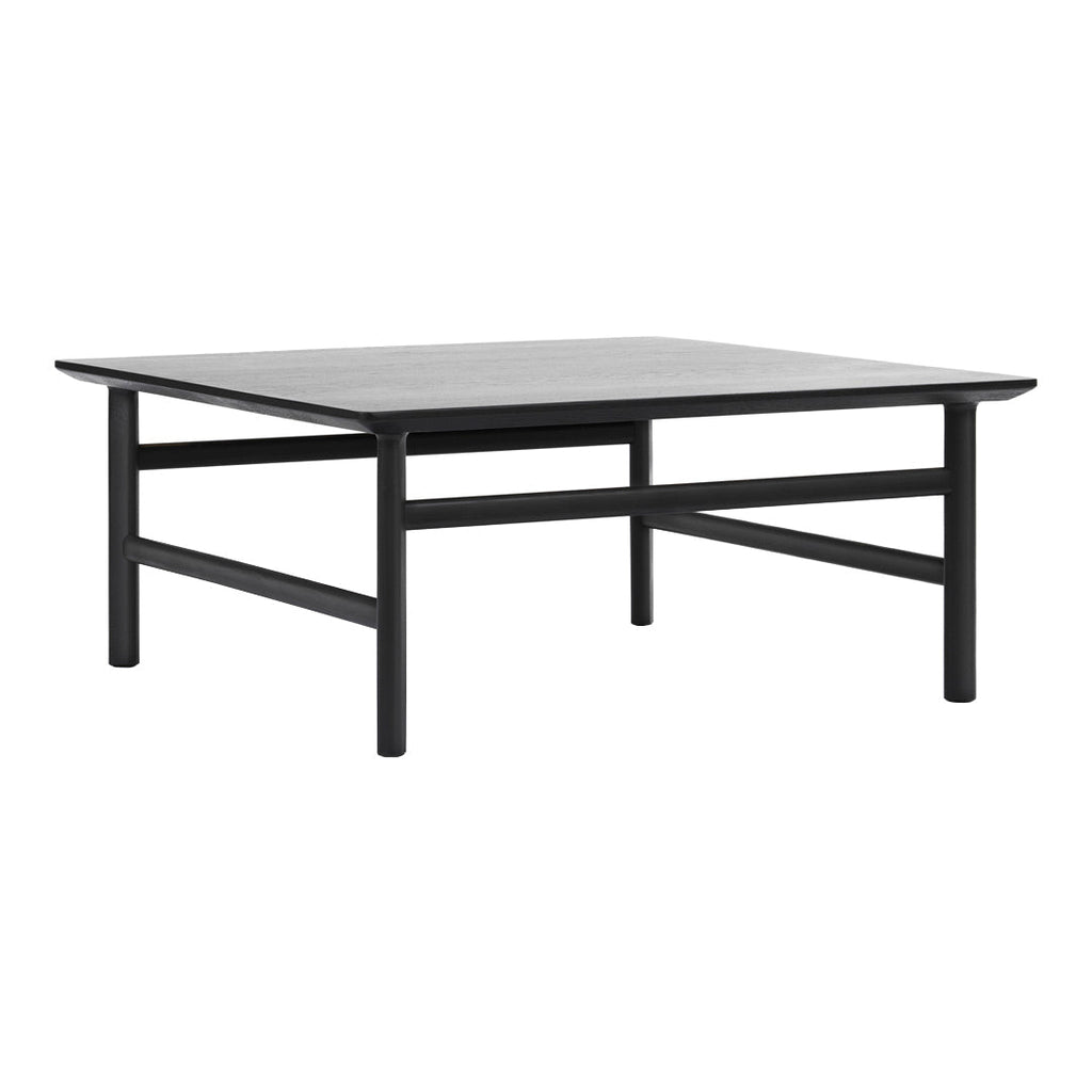 Table Basse Danoise Shaker en Chêne Massif avec Bords Biseautés et Pieds Ovales pour Salon