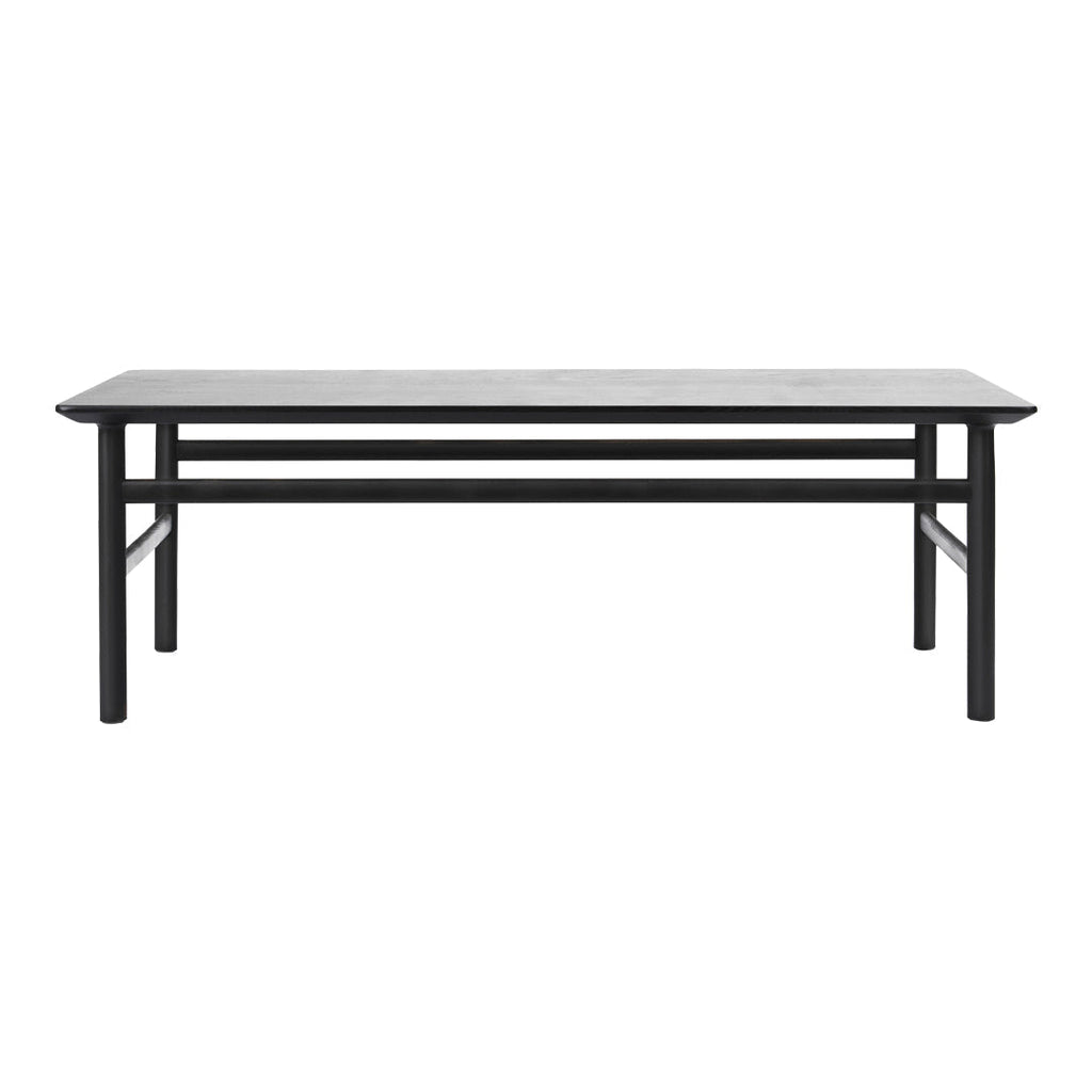 Table Basse Danoise Shaker en Chêne Massif avec Bords Biseautés et Pieds Ovales pour Salon