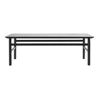 Table Basse Danoise Shaker en Chêne Massif avec Bords Biseautés et Pieds Ovales pour Salon