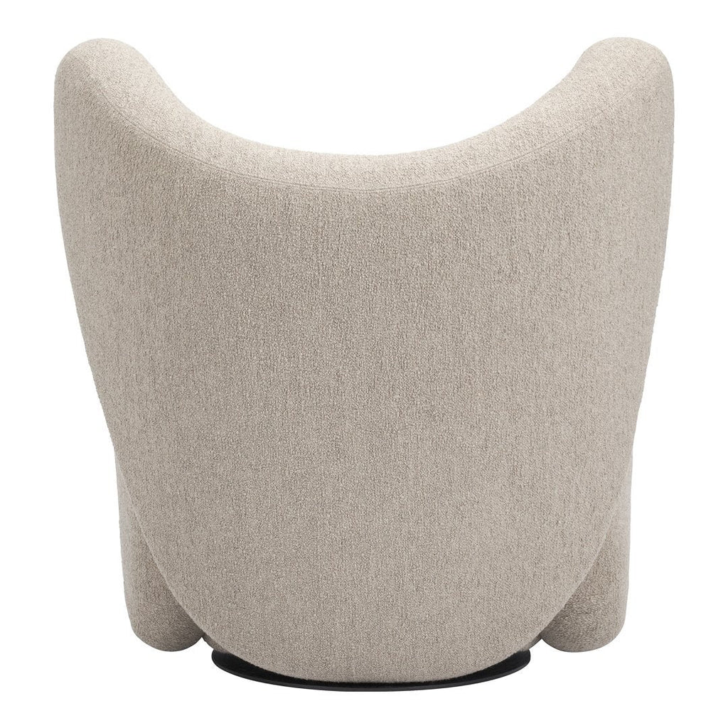 Fauteuil de salon pivotant entièrement rembourré Art Déco avec structure bloc volumineuse pour salon