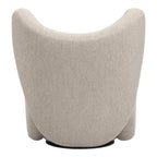 Fauteuil de salon pivotant entièrement rembourré Art Déco avec structure bloc volumineuse pour salon