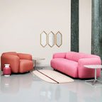 Fauteuil de salon rembourré minimaliste avec silhouette aux courbes douces pour le salon