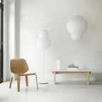 Fauteuil de salon minimaliste en placage moulé avec un design empilable et flexible pour le salon