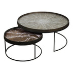 Ensemble de tables basses en bois polyvalentes avec plateaux interchangeables pour le salon