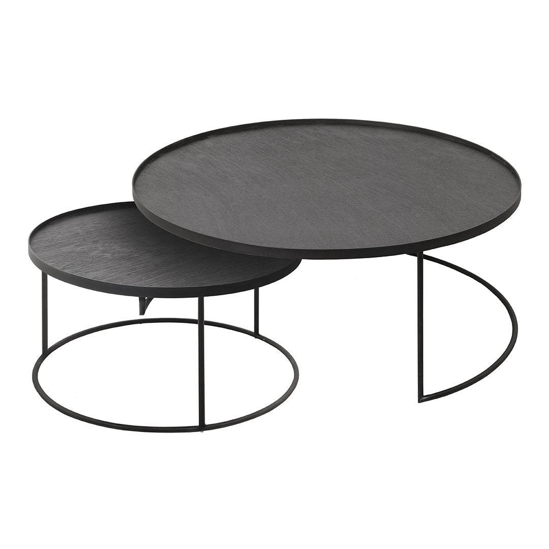 Ensemble de tables basses en bois polyvalentes avec plateaux interchangeables pour le salon