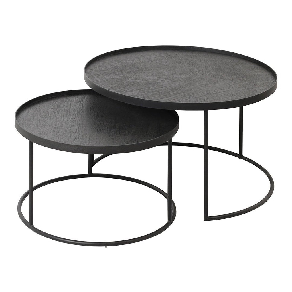 Ensemble de tables basses en bois polyvalentes avec plateaux interchangeables pour le salon