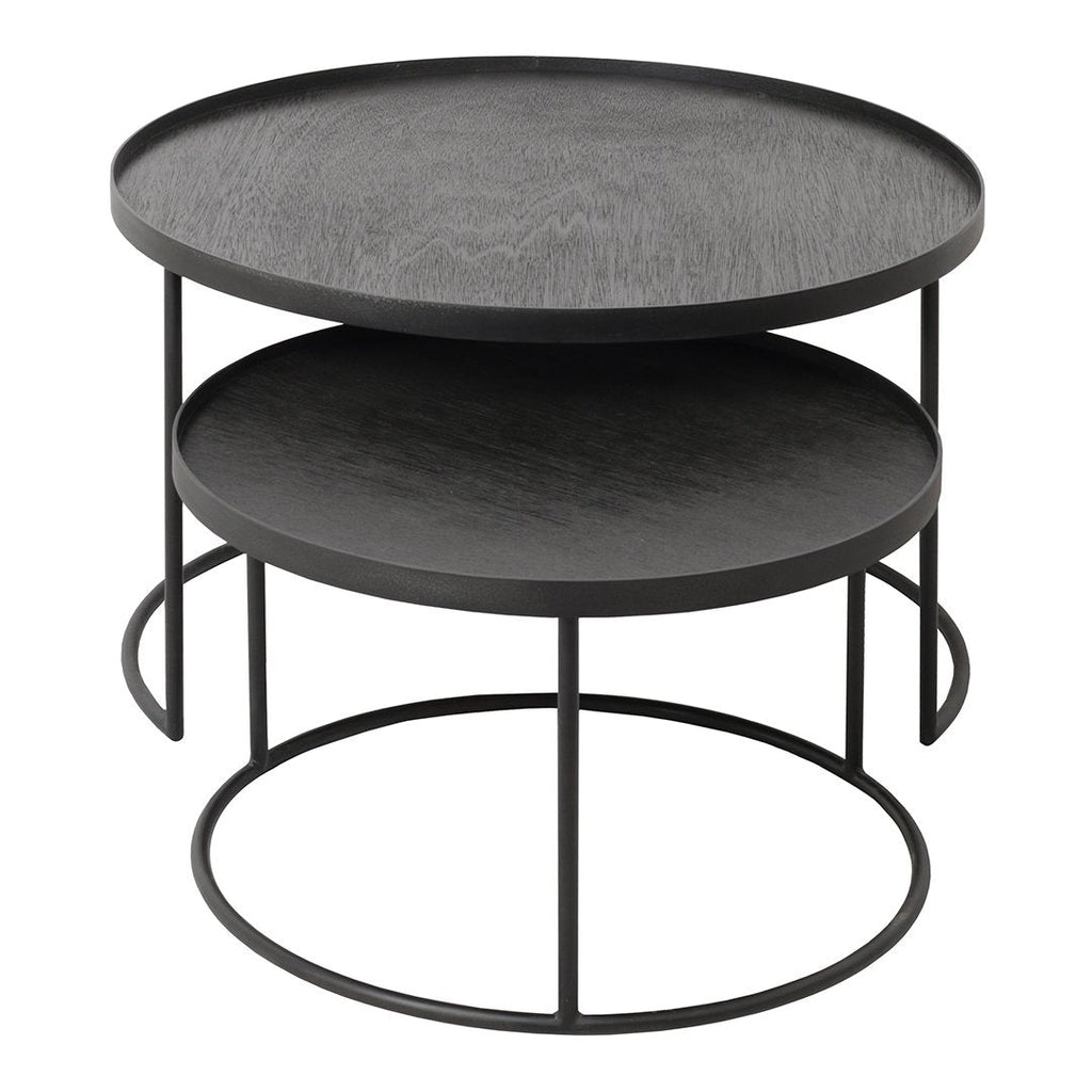 Ensemble de tables basses en bois polyvalentes avec plateaux interchangeables pour le salon