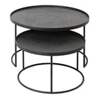 Ensemble de tables basses en bois polyvalentes avec plateaux interchangeables pour le salon