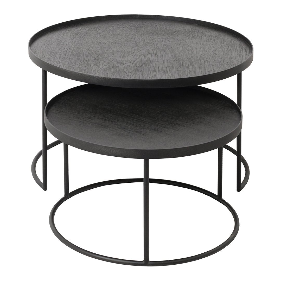 Ensemble de tables basses en bois polyvalentes avec plateaux interchangeables pour le salon