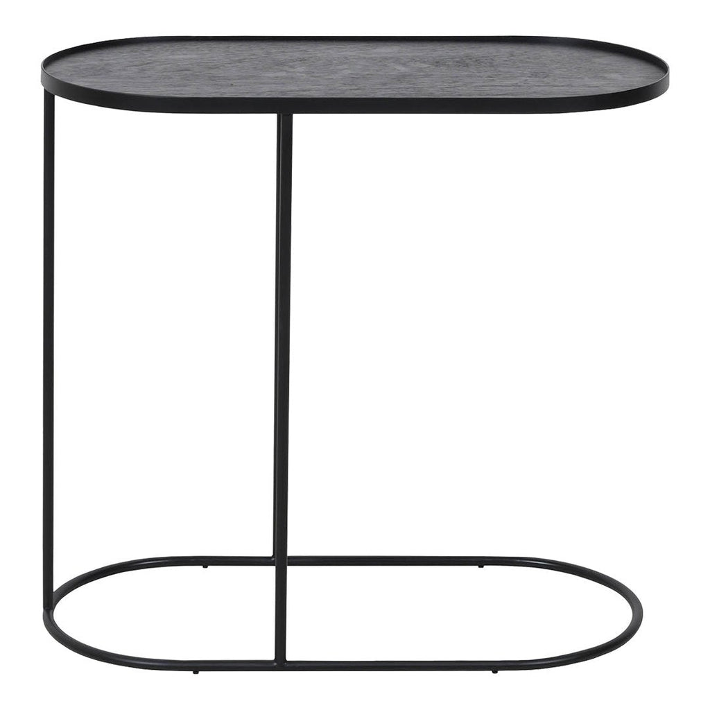 Table d'appoint polyvalente en bois avec plateau interchangeable ovale pour salon