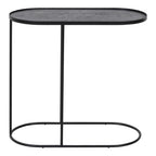 Table d'appoint polyvalente en bois avec plateau interchangeable ovale pour salon