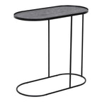 Table d'appoint polyvalente en bois avec plateau interchangeable ovale pour salon