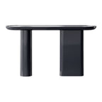 Console laquée de luxe avec plateau ovale en marbre Arabescato pour couloir ou salon