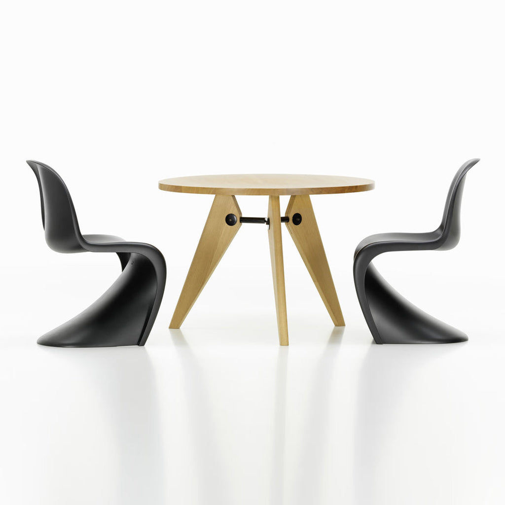Chaise latérale en plastique emblématique avec design monobloc en porte-à-faux pour salle à manger ou extérieur