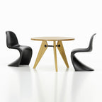 Chaise latérale en plastique emblématique avec design monobloc en porte-à-faux pour salle à manger ou extérieur