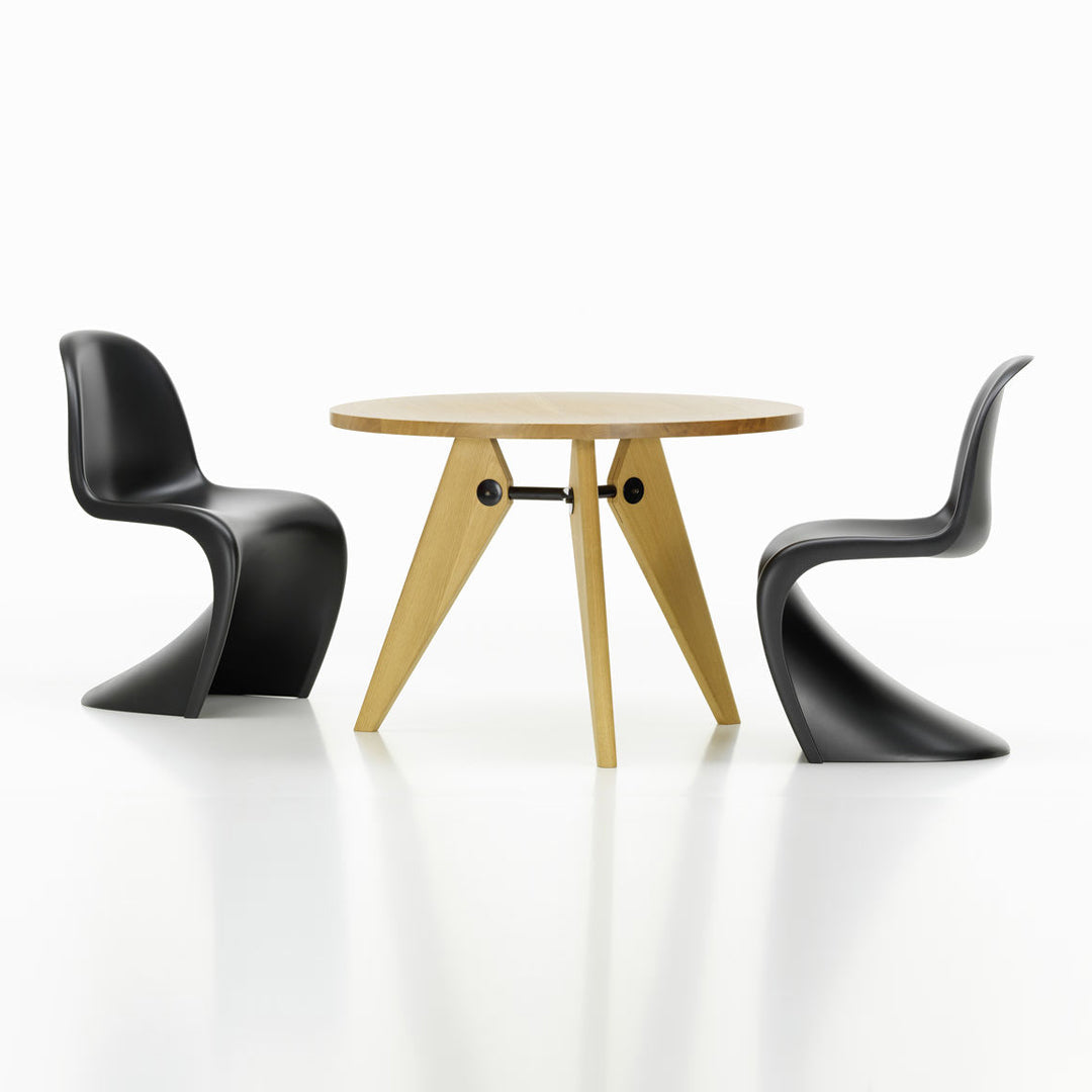 Chaise latérale en plastique emblématique avec design monobloc en porte-à-faux pour salle à manger ou extérieur