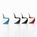 Chaise latérale en plastique emblématique avec design monobloc en porte-à-faux pour salle à manger ou extérieur