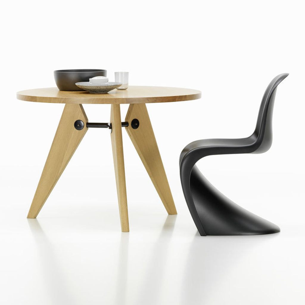 Chaise latérale en plastique emblématique avec design monobloc en porte-à-faux pour salle à manger ou extérieur