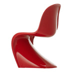 Chaise d'appoint emblématique en plastique laqué brillant avec forme en porte-à-faux monobloc pour salle à manger