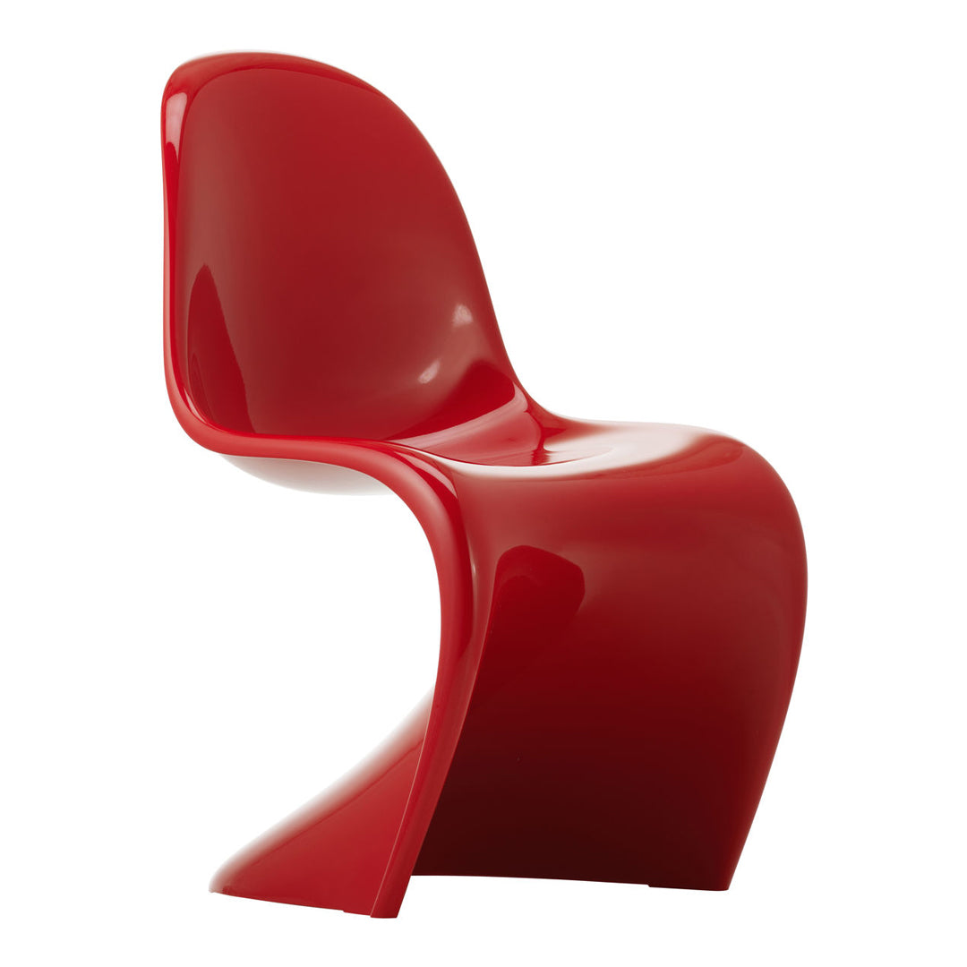 Chaise d'appoint emblématique en plastique laqué brillant avec forme en porte-à-faux monobloc pour salle à manger