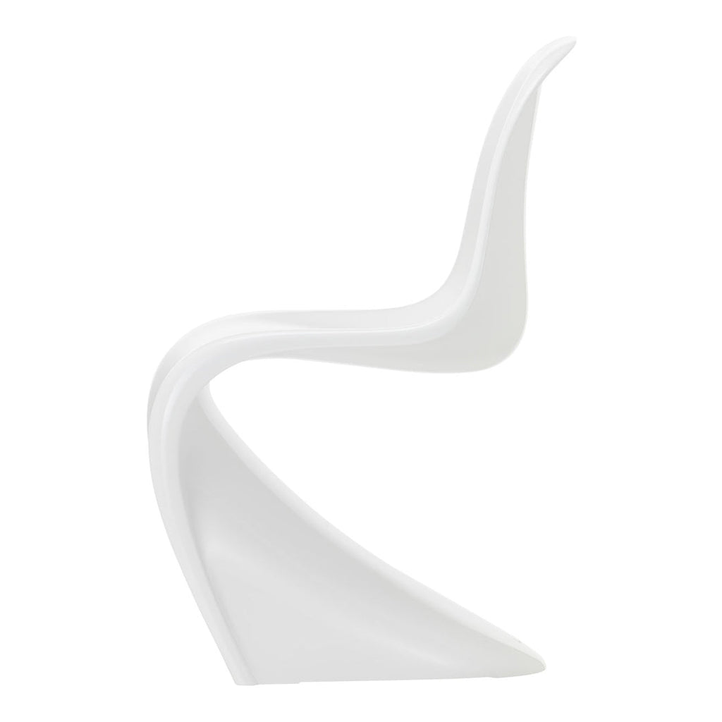 Chaise d'appoint emblématique en plastique laqué brillant avec forme en porte-à-faux monobloc pour salle à manger
