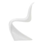 Chaise d'appoint emblématique en plastique laqué brillant avec forme en porte-à-faux monobloc pour salle à manger