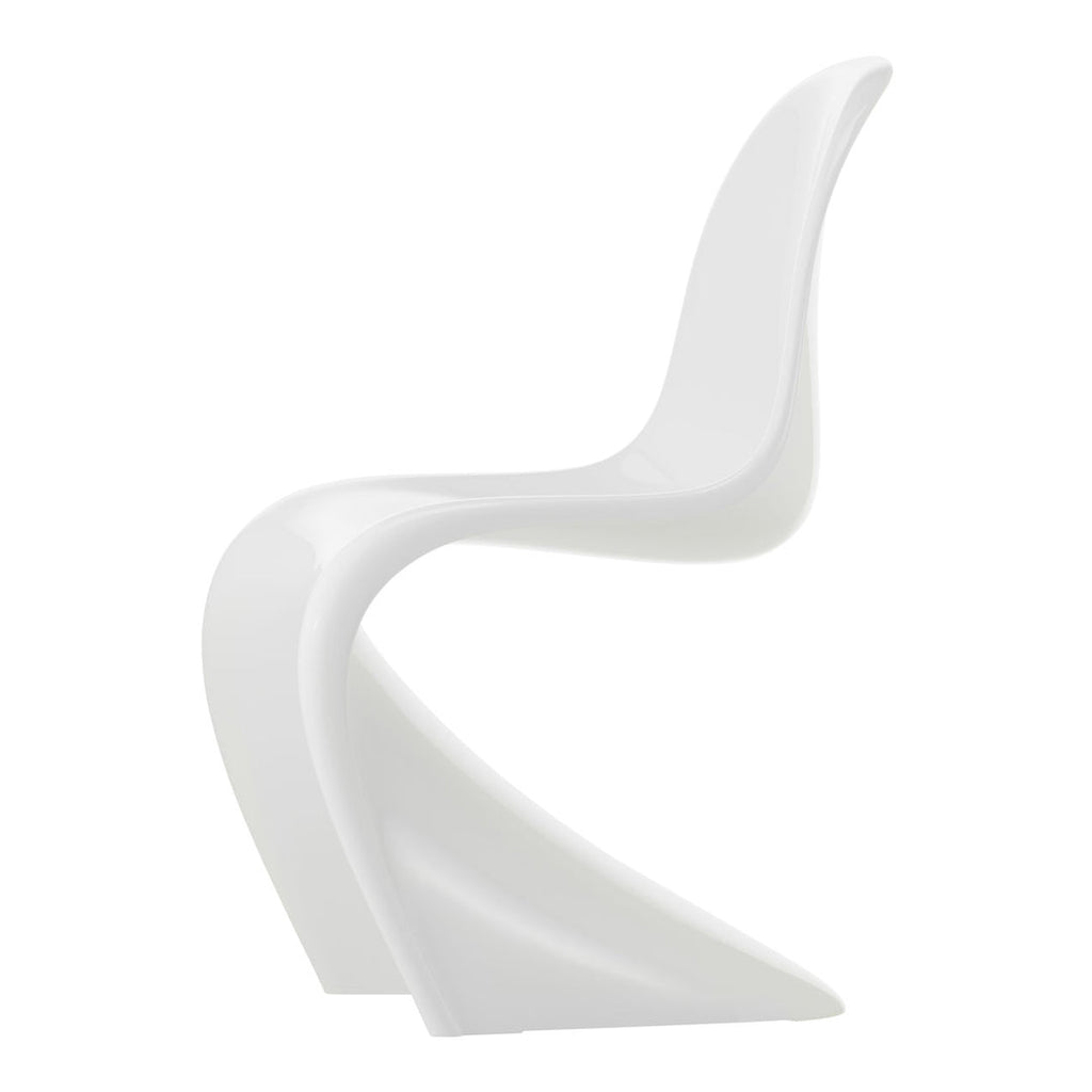 Chaise d'appoint emblématique en plastique laqué brillant avec forme en porte-à-faux monobloc pour salle à manger