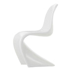 Chaise d'appoint emblématique en plastique laqué brillant avec forme en porte-à-faux monobloc pour salle à manger
